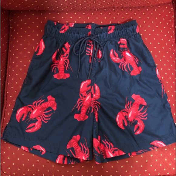 Men’s Swimsuit, Navy with Red Lobsters 🦞 Print-Size Small (28-30), Almost NEW! - Picture 1 of 8